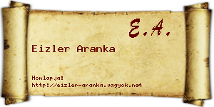 Eizler Aranka névjegykártya